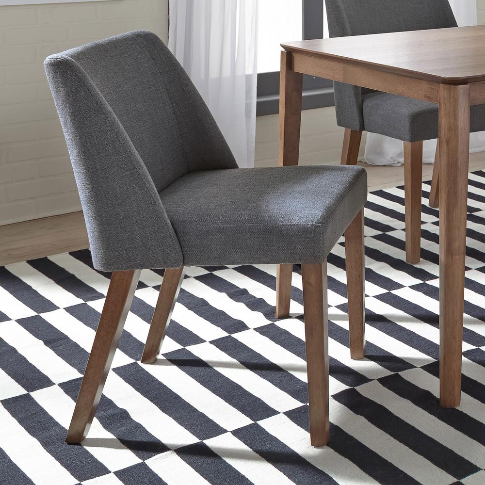 Space Savers Nido Chair - Grey (RTA)-Set of 2 in Satin Walnut