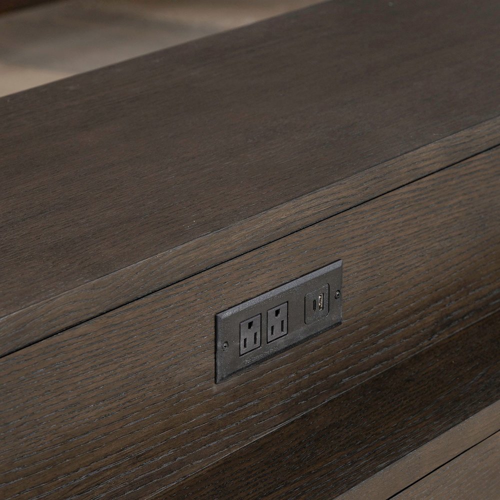 City View 4 Piece Set - Bar Table, Console Stools- Coffee Bean Oak Wood