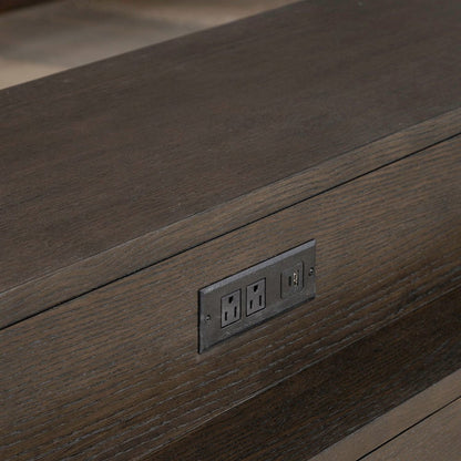 City View 4 Piece Set - Bar Table, Console Stools- Coffee Bean Oak Wood