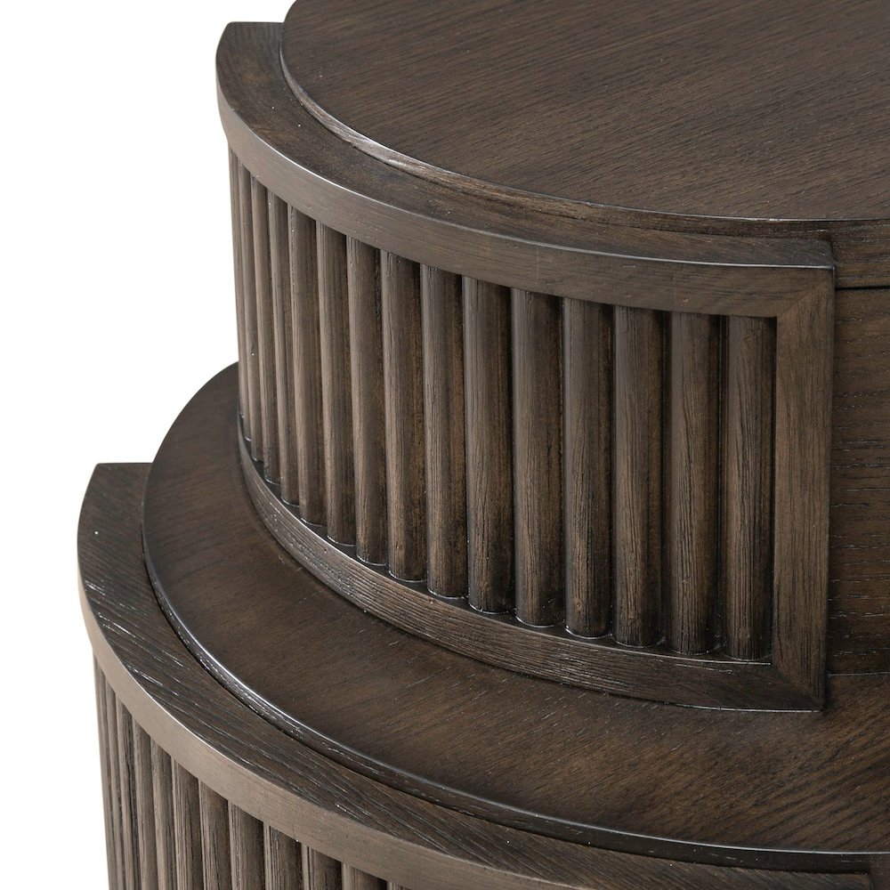 City View 4 Piece Set - Bar Table, Console Stools- Coffee Bean Oak Wood