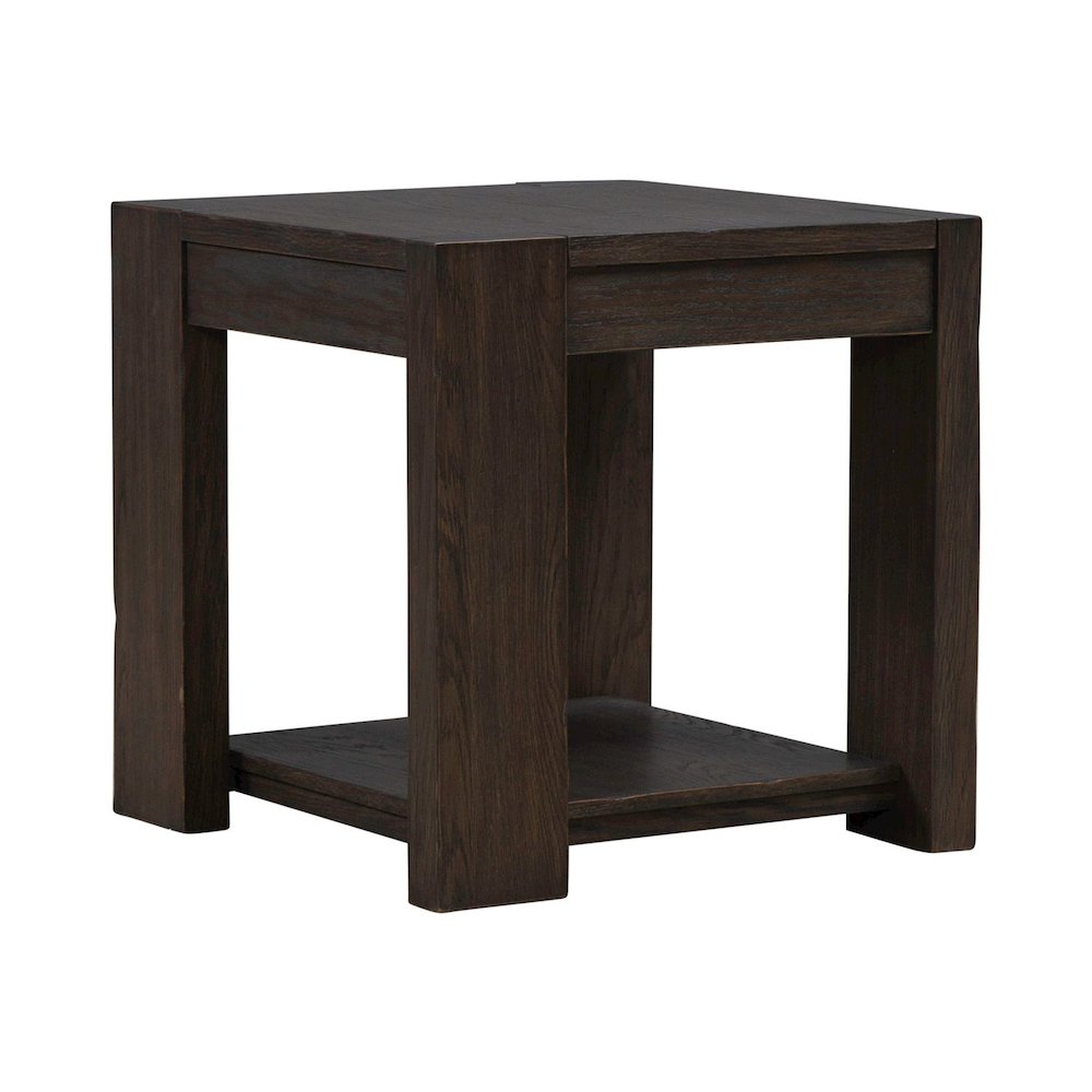 3 Piece Set - Square Cocktail Table, 2 End Tables - Bark
