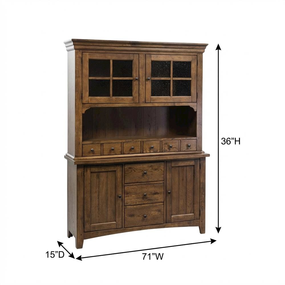 Traditional Rubberwood and White Oak Buffet with Ample Storage