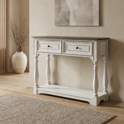 White, Console Table, Quality Build, Durable Wood Frame