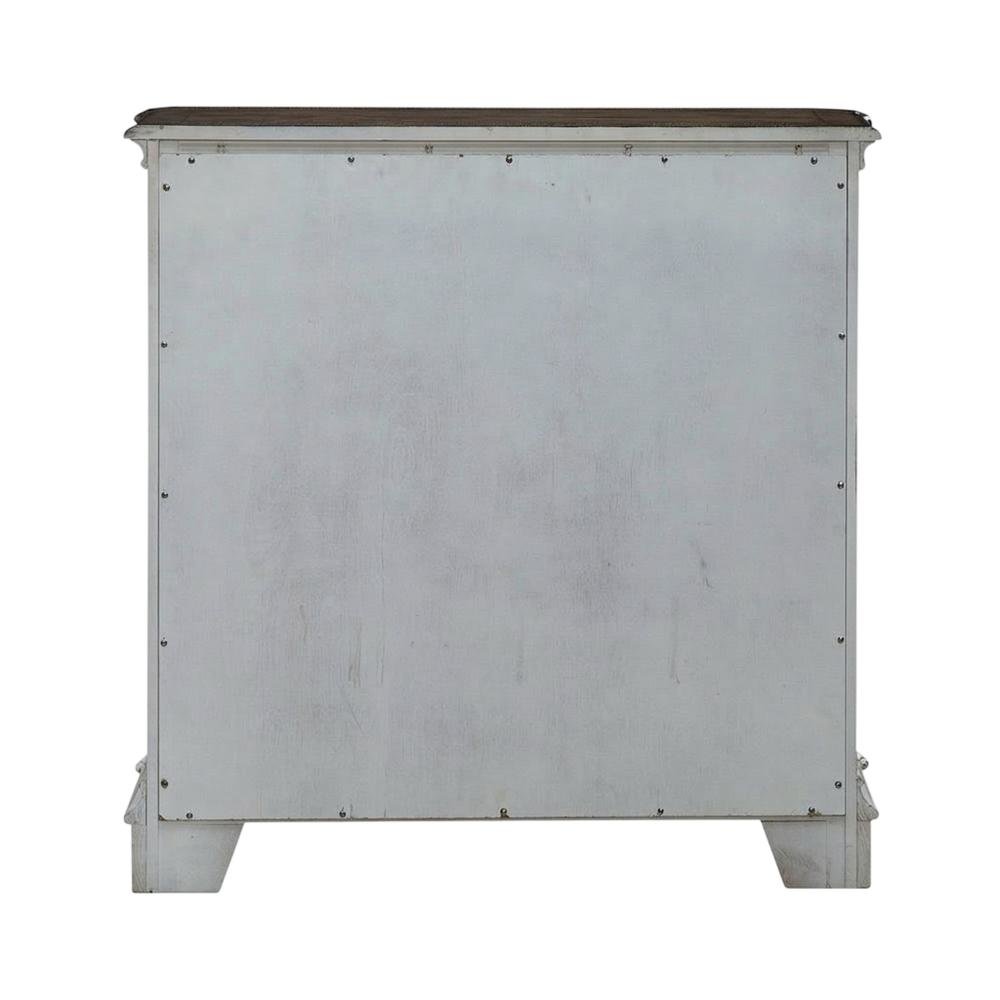 European Style Accent Cabinet in Antique White & Weathered Bark Oak