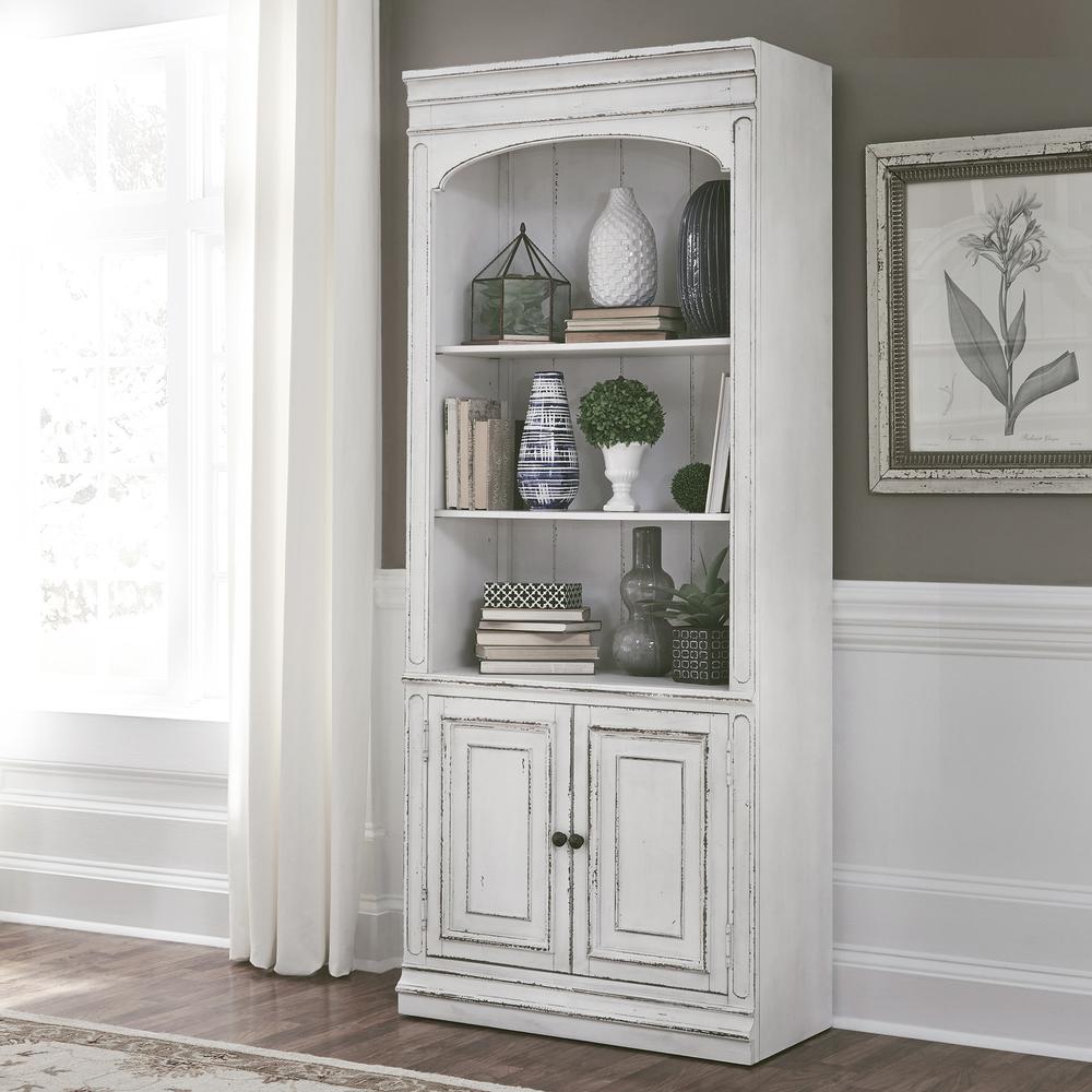 Magnolia Manor Bunching Bookcase in Antique White