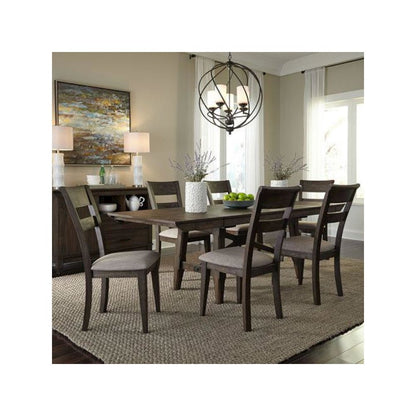 Brown Counter Height Dining Table Set for 6 with Chairs – Rubberwood and Acacia