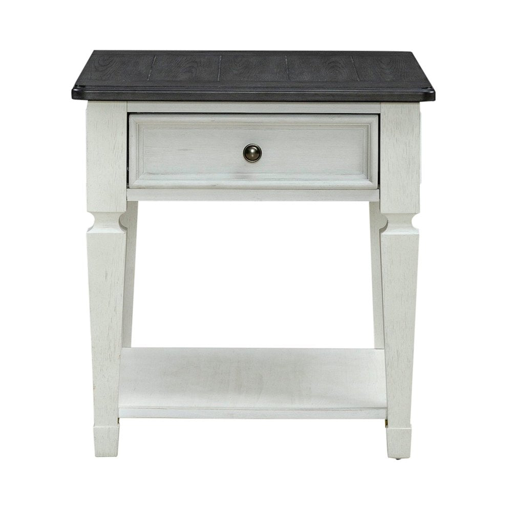 3 Pc Living Room Set Round Cocktail Table, 2 End Tables Cottage White, Oak Wood