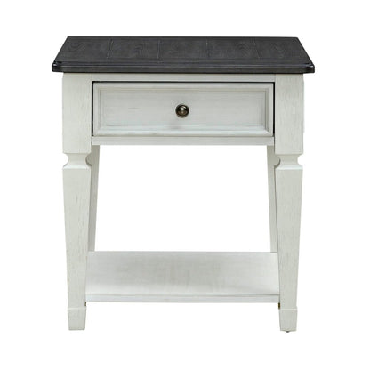 3 Pc Living Room Set Round Cocktail Table, 2 End Tables Cottage White, Oak Wood