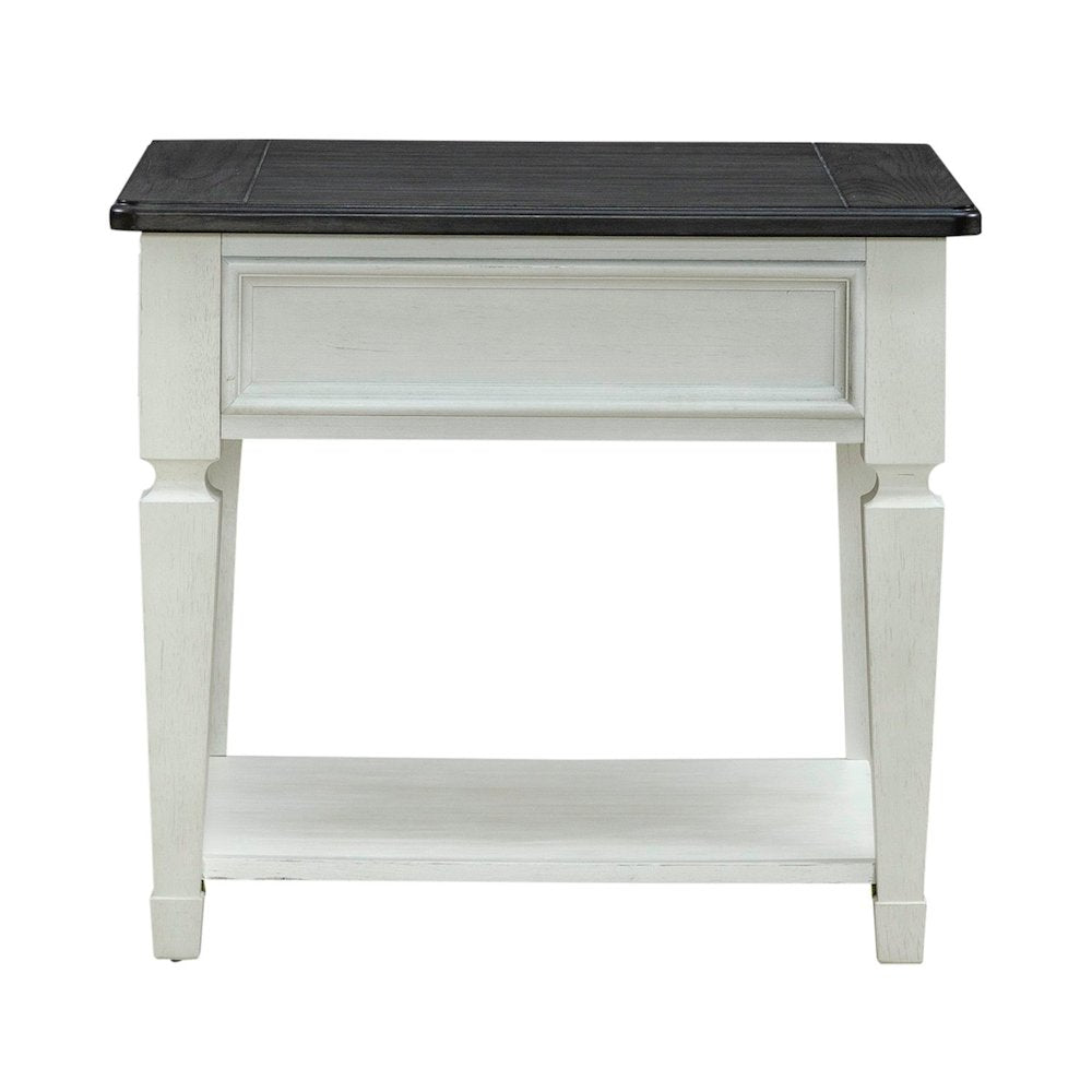 3 Pc Living Room Set Round Cocktail Table, 2 End Tables Cottage White, Oak Wood