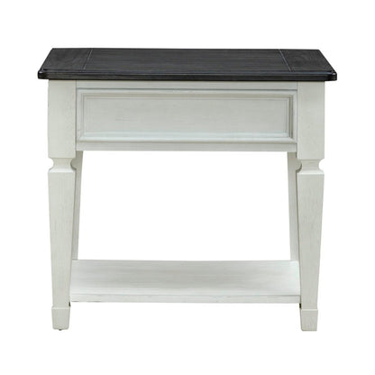 3 Pc Living Room Set Round Cocktail Table, 2 End Tables Cottage White, Oak Wood