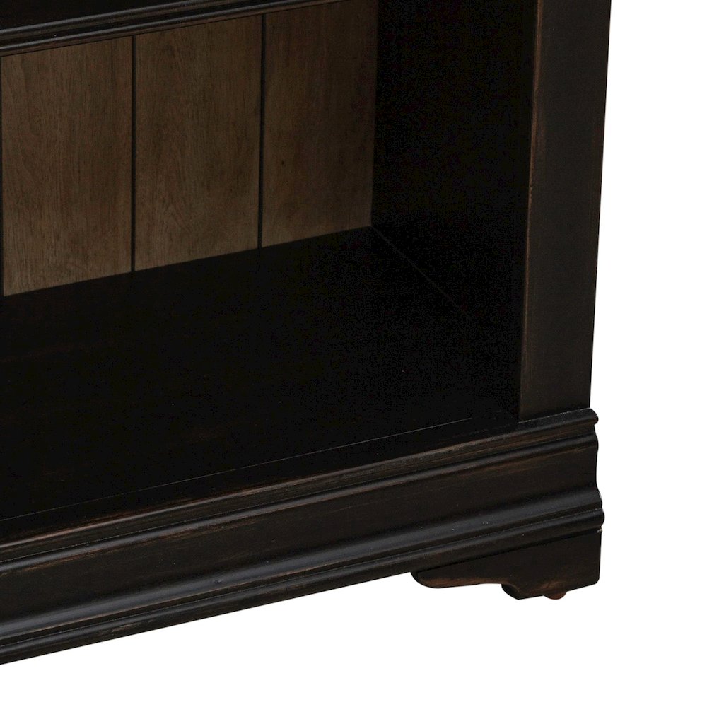 2 Piece Bunching Bookcase Set for Home Office - Aged Charcoal,Rub Thru & Caramel