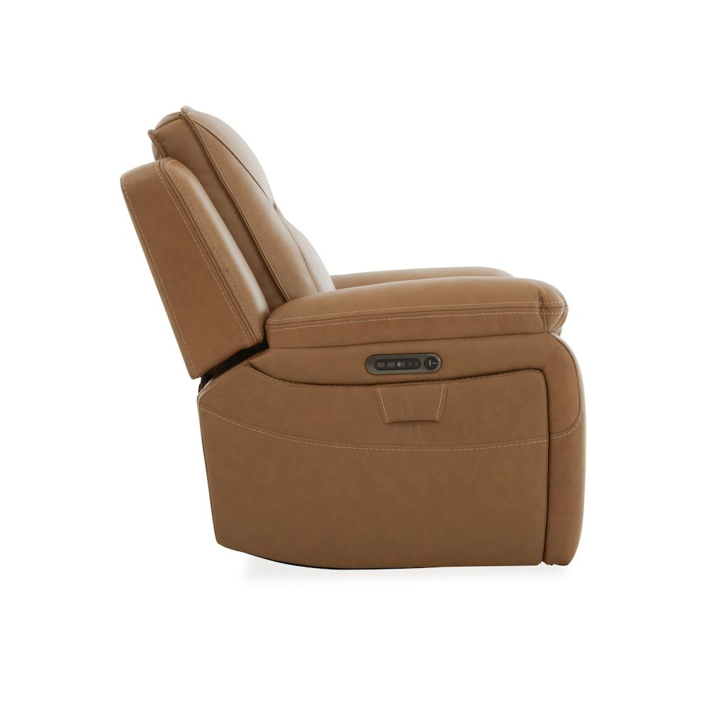 Power Recline Sofa & Recliner with Charging Ports - York Butternut Leather