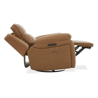 Power Recline Sofa & Recliner with Charging Ports - York Butternut Leather