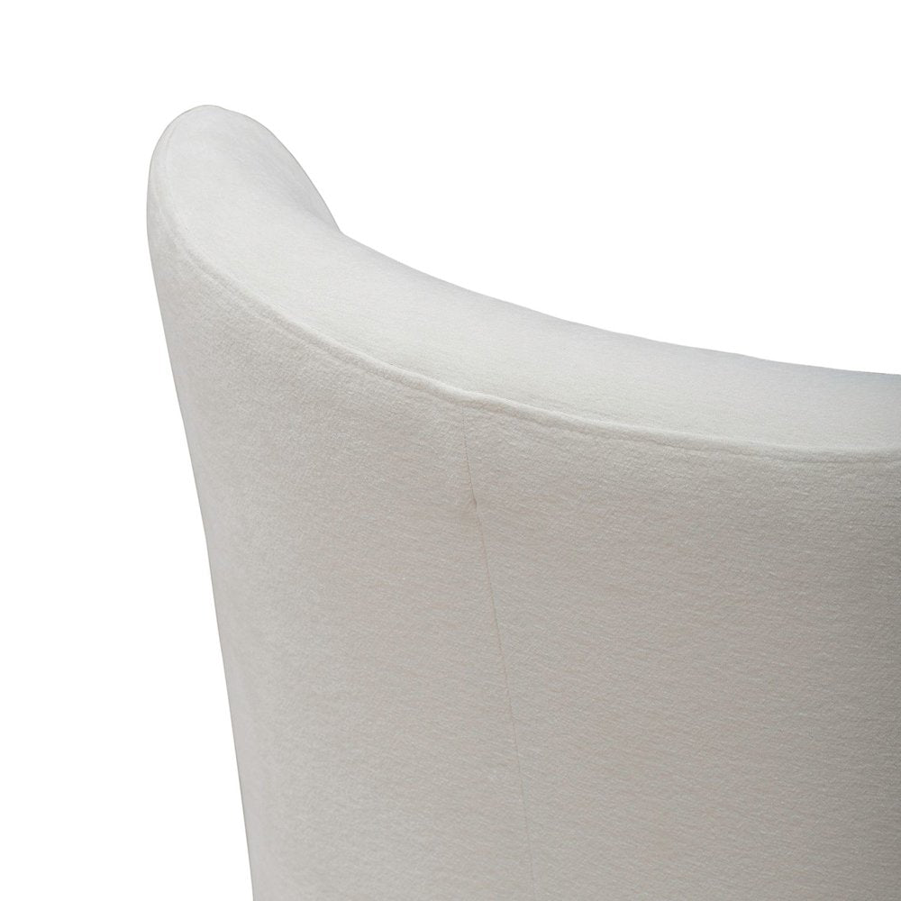 Accent Dining Chairs with Castors - Rounded Back - Ivory Upholstry - Set of Four