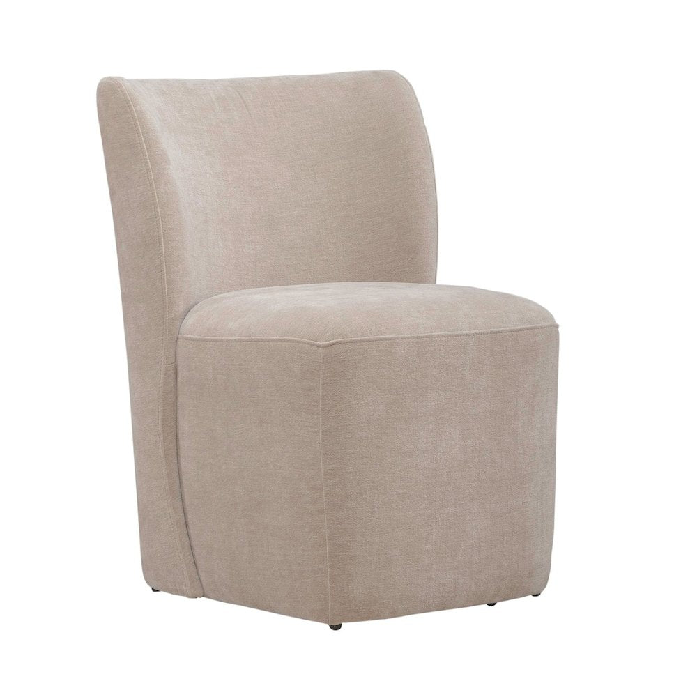 Accent Dining Chairs with Castors - Wicker Upholstry - Set of Four
