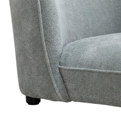 Solid Wood Upholstered Accent Dining Chair with Castors, Eclectic Style, Gray