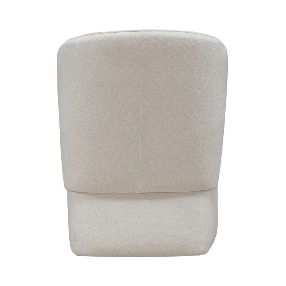 Accent Dining Chairs with Castors - Rounded Arm - Ivory Upholstry - Set of Four