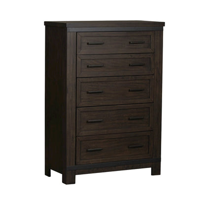 Queen Two Sided Storage Bed, Dresser & Mirror, Chest - Rock Beaten Brown
