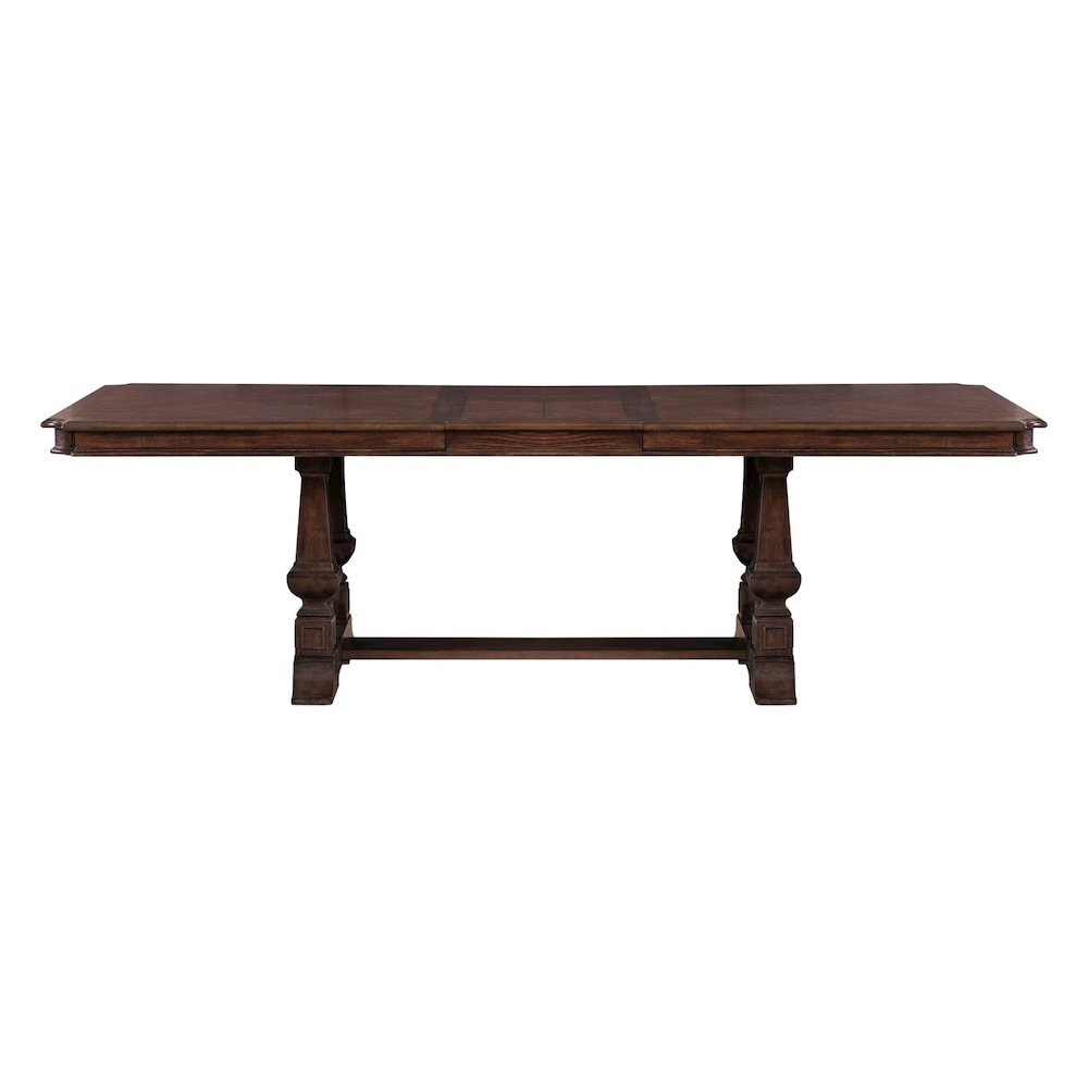 Providence Park 5 Piece Trestle Table Set with 4 Wood Back Chairs -Chateau Brown
