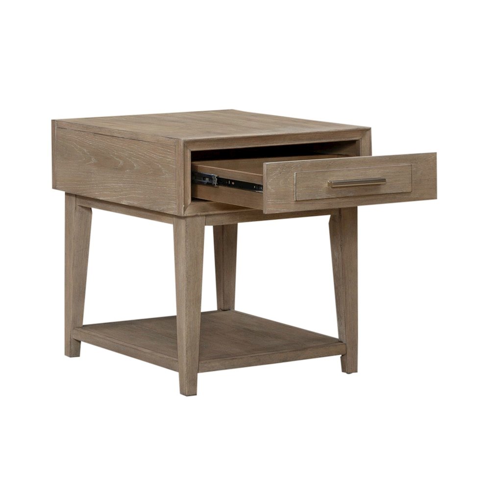 3 Piece Living Room Set, Cocktail Table, 2 Drawer End Tables -Sandstone Oak Wood