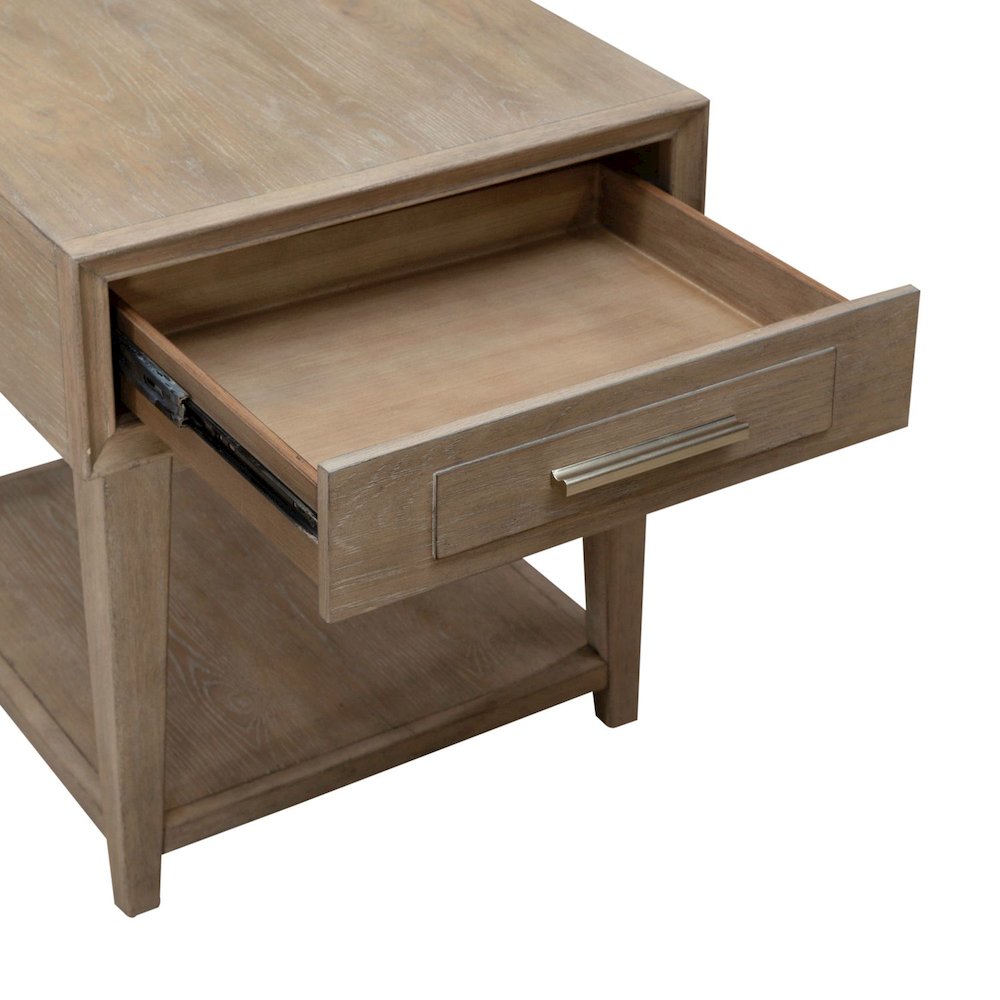 3 Piece Living Room Set, Cocktail Table, 2 Drawer End Tables -Sandstone Oak Wood