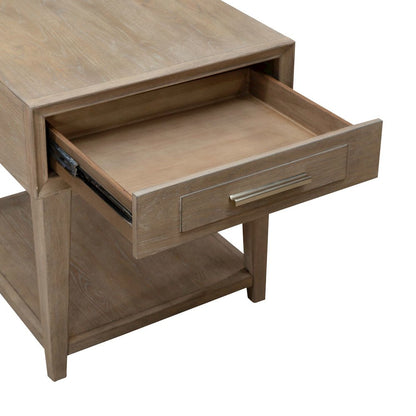 3 Piece Living Room Set, Cocktail Table, 2 Drawer End Tables -Sandstone Oak Wood