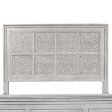 Heartland King Decorative Panel Headboard in Antique White w/ Tobacco Top