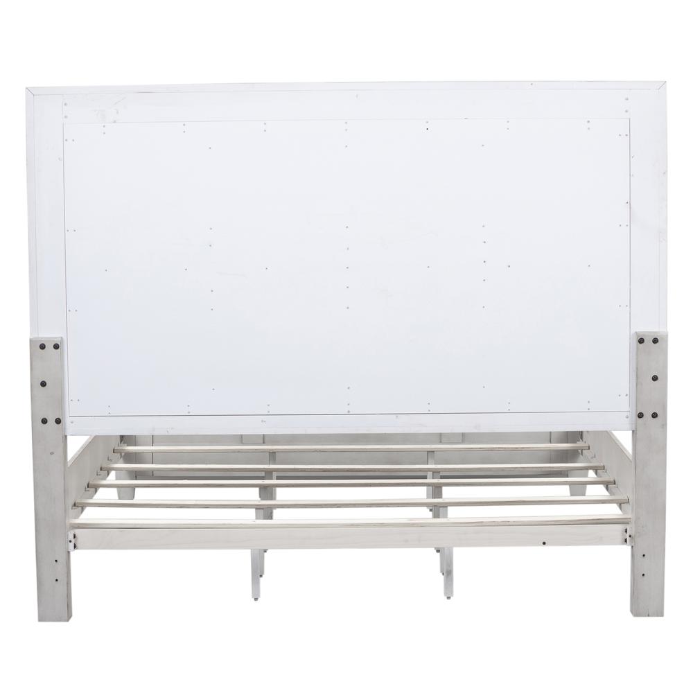 Heartland King Decorative Panel Headboard in Antique White w/ Tobacco Top