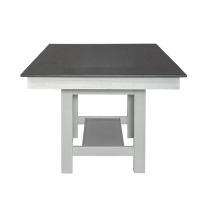 Brook Bay 6 Piece Trestle Table Set - Textured White Finish in White