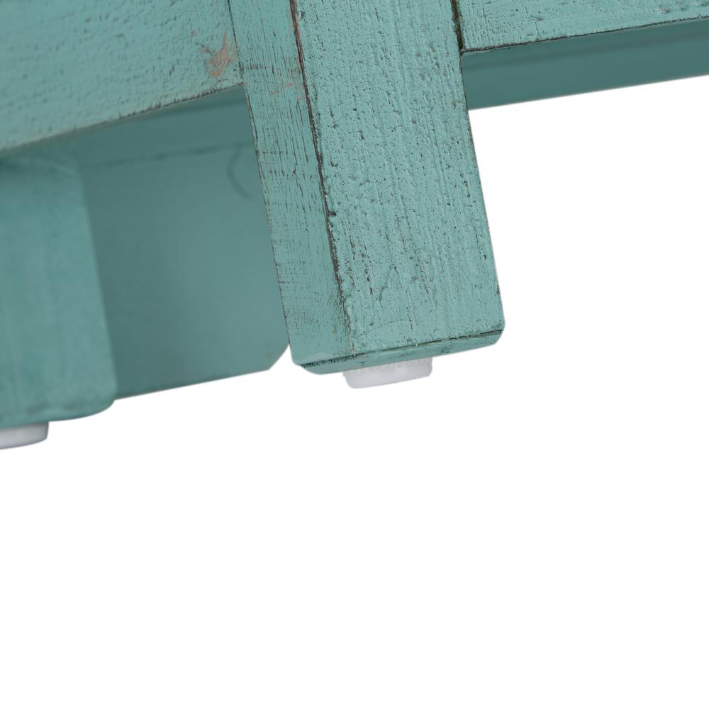 Kensington 4 Door Accent Cabinet in Turquoise w/ Worn Wood Tone Top