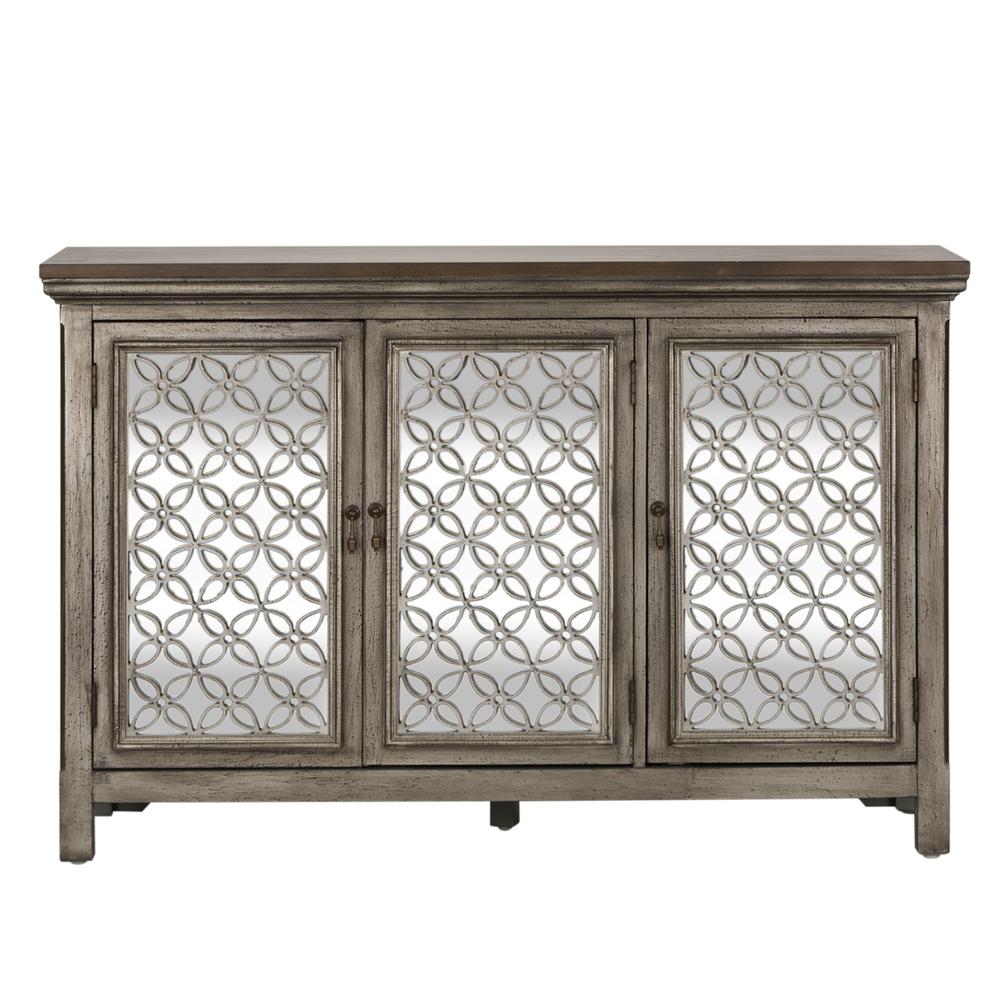 Westridge 3 Door Accent Cabinet in Wirebrushed Gray