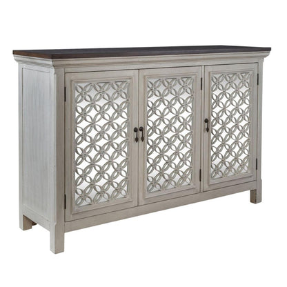 Westridge 3 Door Accent Cabinet in Wirebrushed Gray