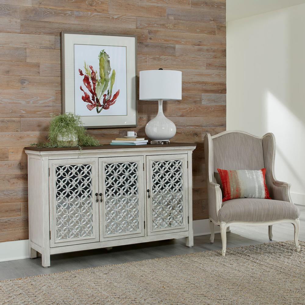 Westridge 3 Door Accent Cabinet in Wirebrushed Gray