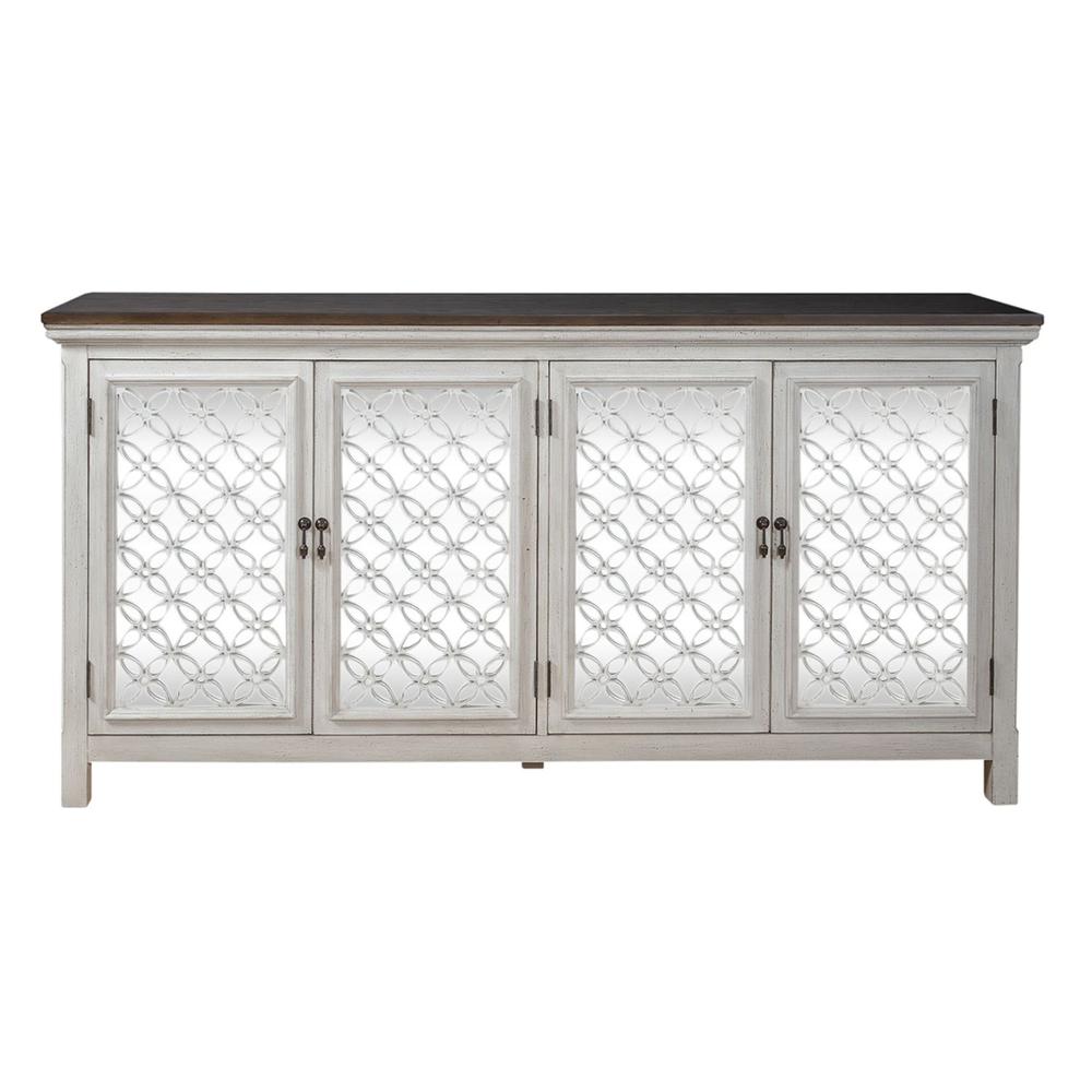 Westridge 4 Door Accent Cabinet in Wirebrushed Gray