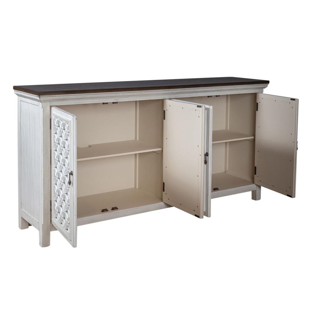 Westridge 4 Door Accent Cabinet in Wirebrushed Gray
