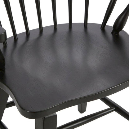 Windsor Back Armchair in Black with Elegant Tobacco Finish