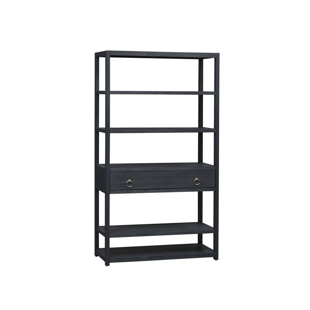 East End Accent Bookcase in Wirebrushed Denim