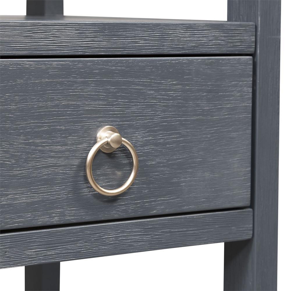 East End Accent Bookcase in Wirebrushed Denim