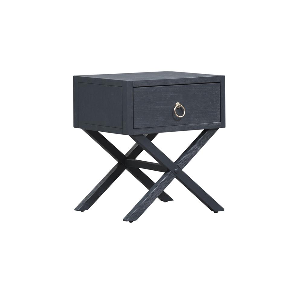 East End 1 Drawer Accent Table in Wirebrushed Denim
