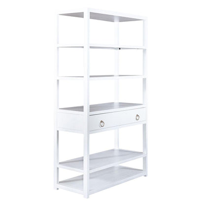 East End Accent Bookcase in Wirebrushed White