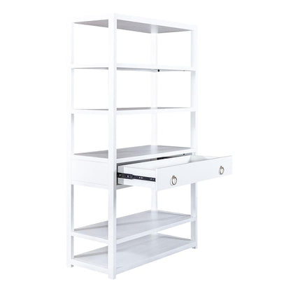 East End Accent Bookcase in Wirebrushed White