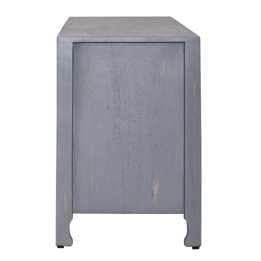 Marisol 65 Inch 3 Door Accent TV Stand in Weathered Honey