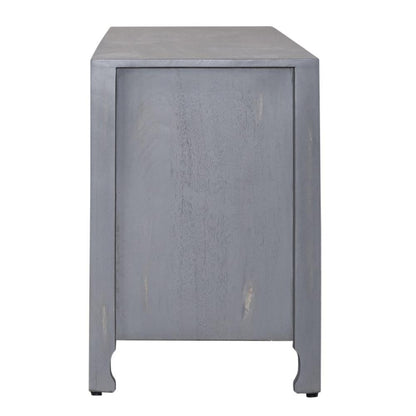 Marisol 65 Inch 3 Door Accent TV Stand in Weathered Honey