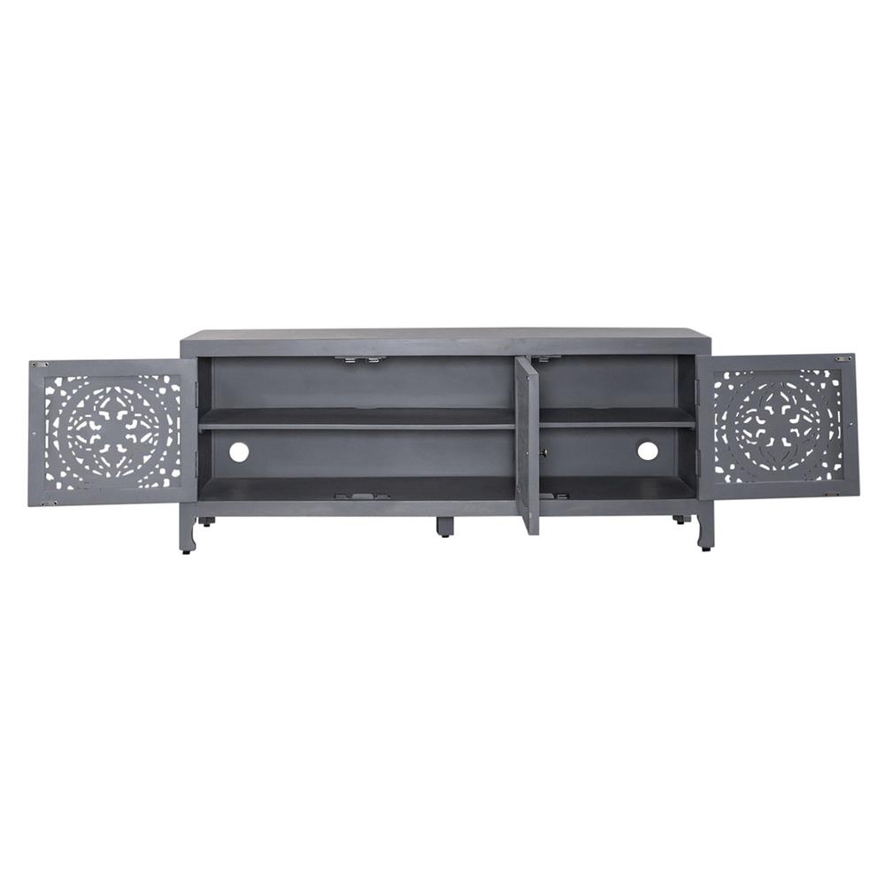 Marisol 65 Inch 3 Door Accent TV Stand in Weathered Honey