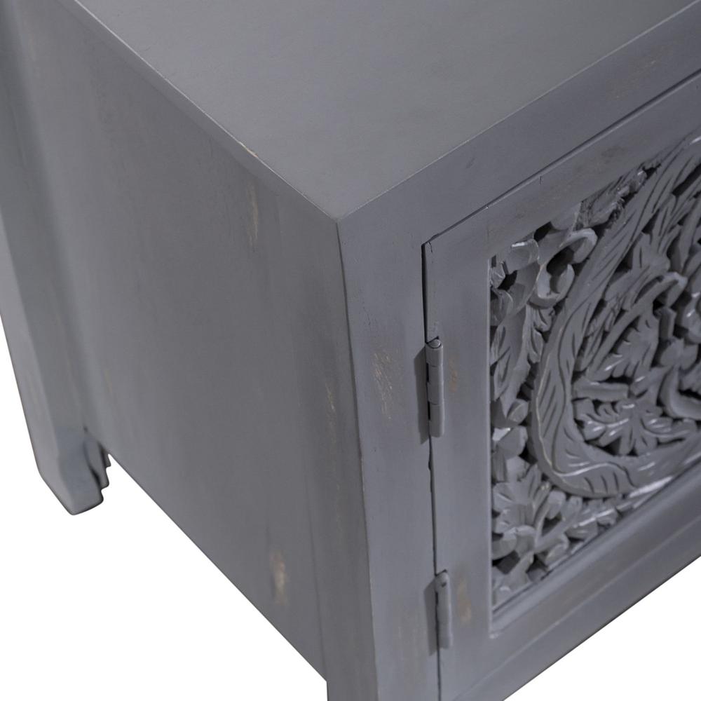 Marisol 65 Inch 3 Door Accent TV Stand in Weathered Honey