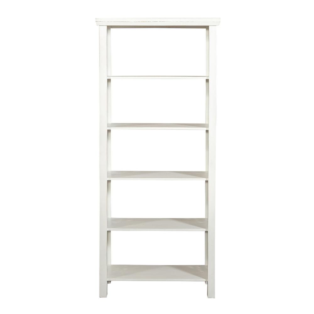 Trellis Lane Accent Bookcase in Weathered White, Black