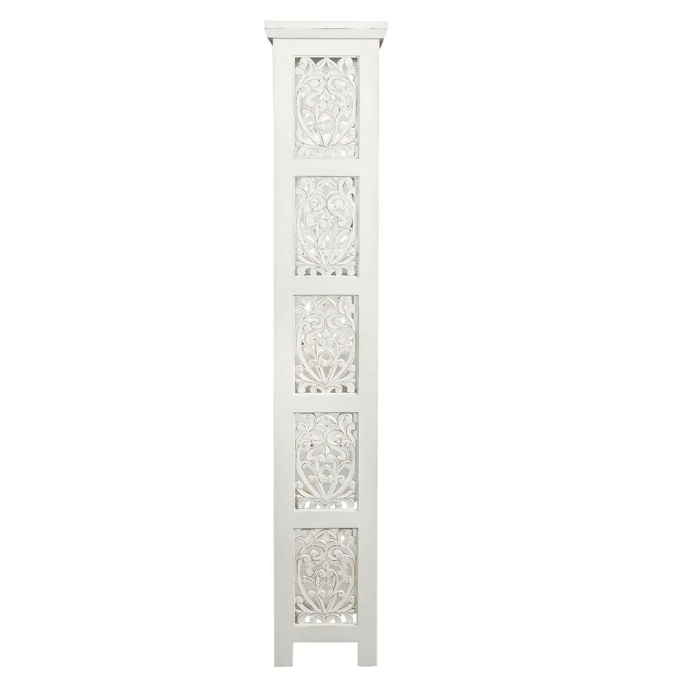 Trellis Lane Accent Bookcase in Weathered White, Black