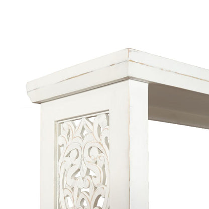 Trellis Lane Accent Bookcase in Weathered White, Black