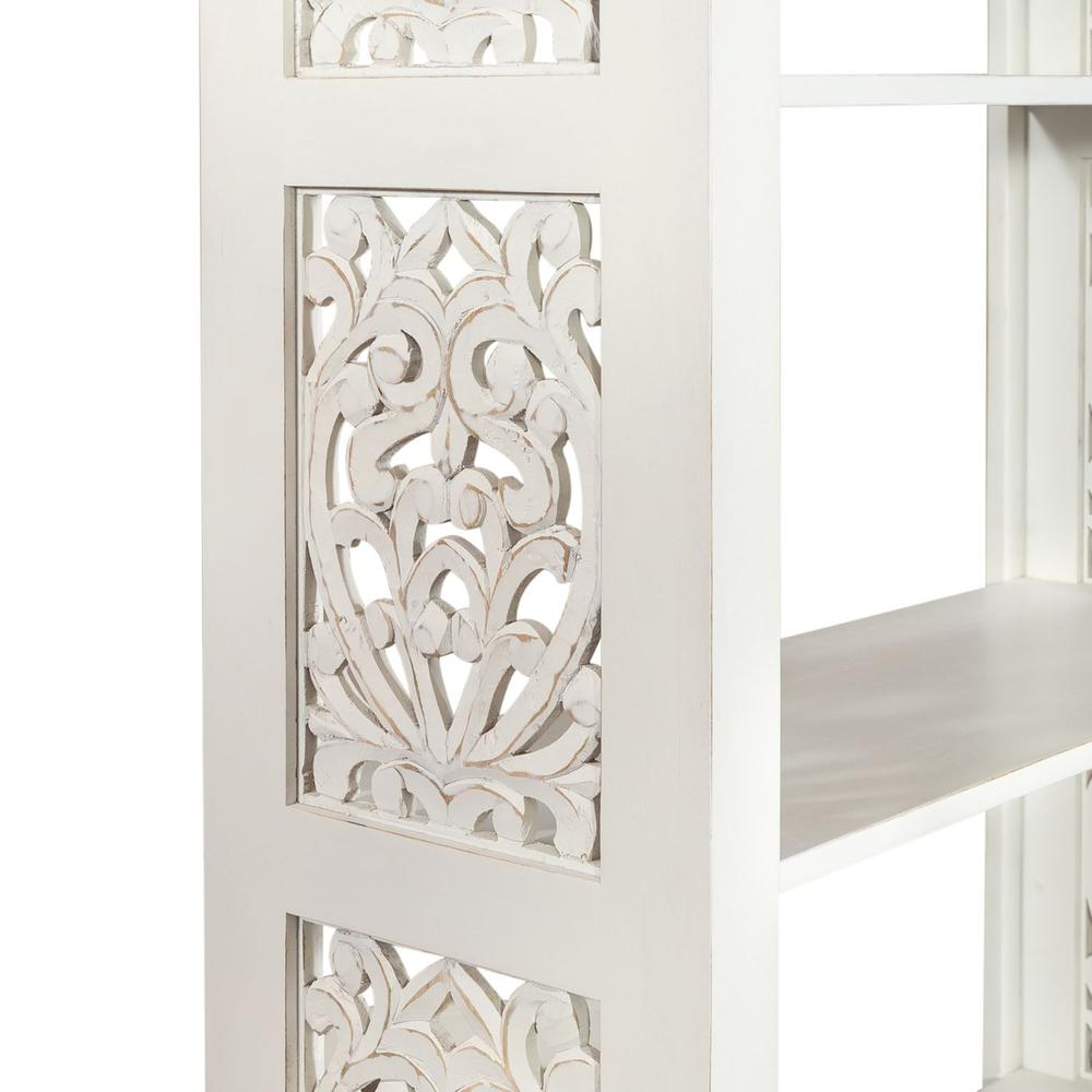 Trellis Lane Accent Bookcase in Weathered White, Black