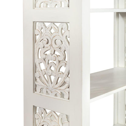 Trellis Lane Accent Bookcase in Weathered White, Black